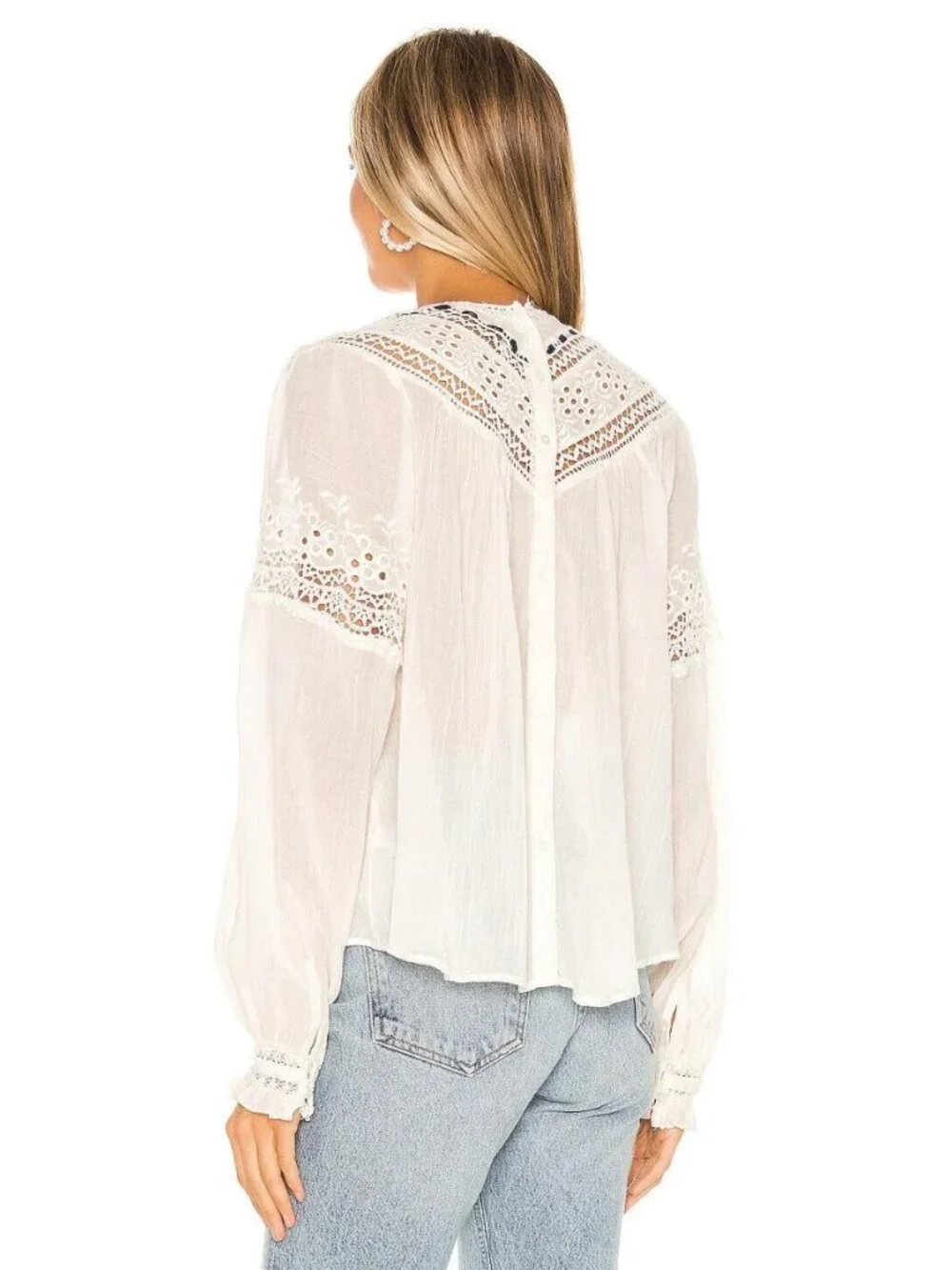 Free People Abigail Victorian Cotton Top